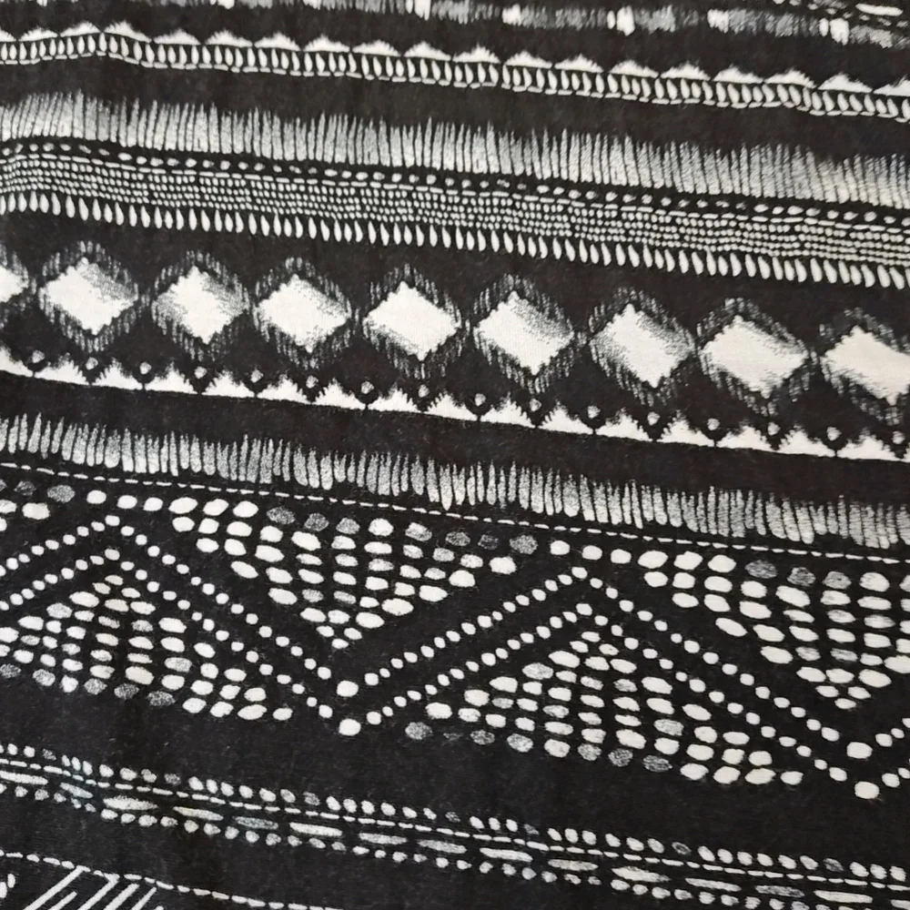 Mudd Aztec Tribal Maxi Skirt Woman Large Big Inky Black Foldover Waistband Y2k